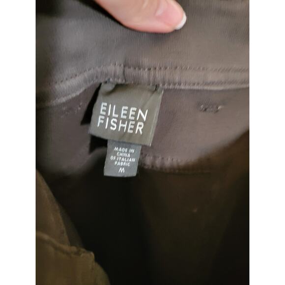 Eileen Fisher Straight Leg Pant Mid Rise Five Pockets Dark Gray Size Medium - Picture 4 of 6